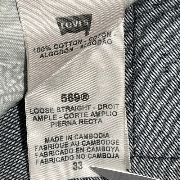 Levi's 569 Loose Straight Dark Wash Denim Shorts Men's Size 33 New - Picture 6 of 9